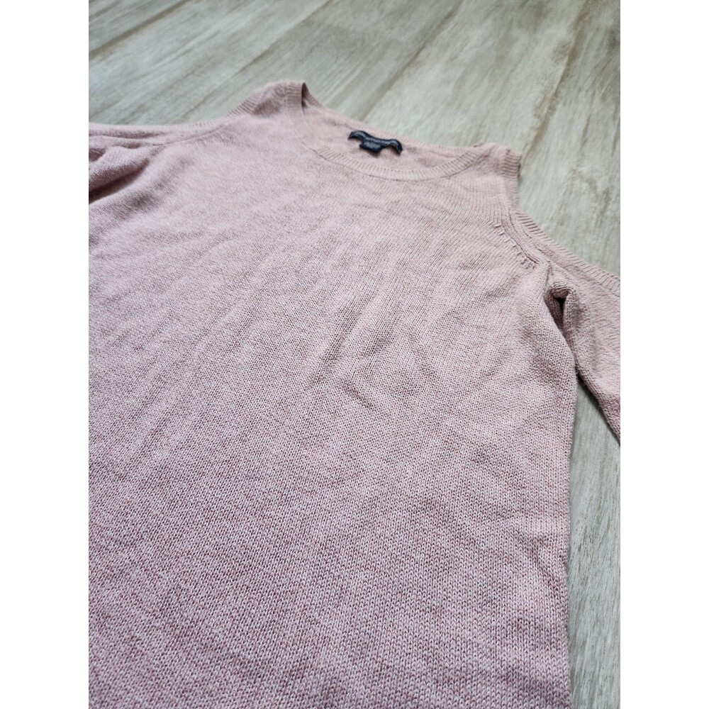American Eagle Cold Shoulder Knit Sweater Bell Sleeve Heathered Pink XS EUC - Picture 2 of 9